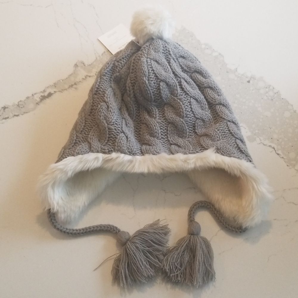 Gray fur hat